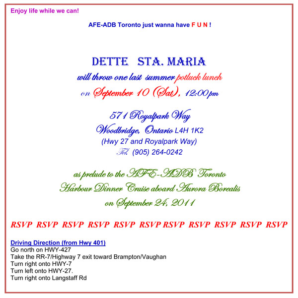 Toronto Chapter Harbour Dinner Cruise