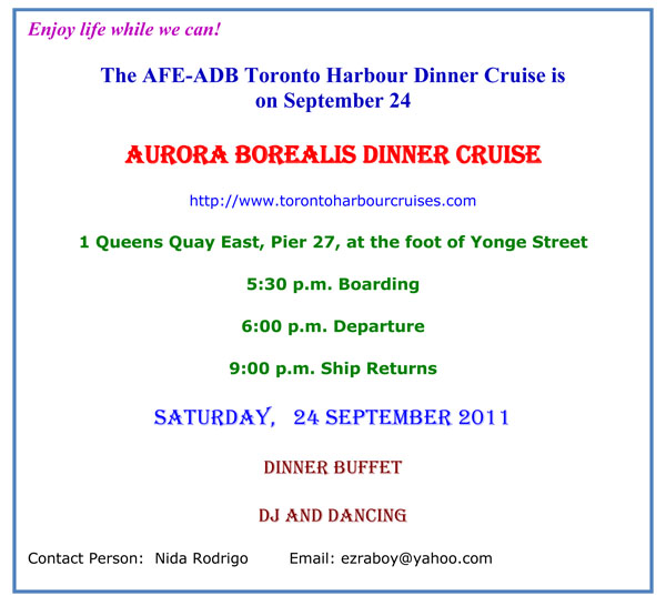 Toronto Chapter Harbour Dinner Cruise